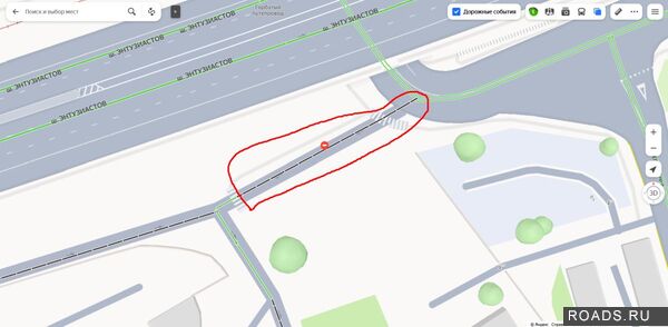 Дорога параллельно ШЭ и 1-й Кабельной